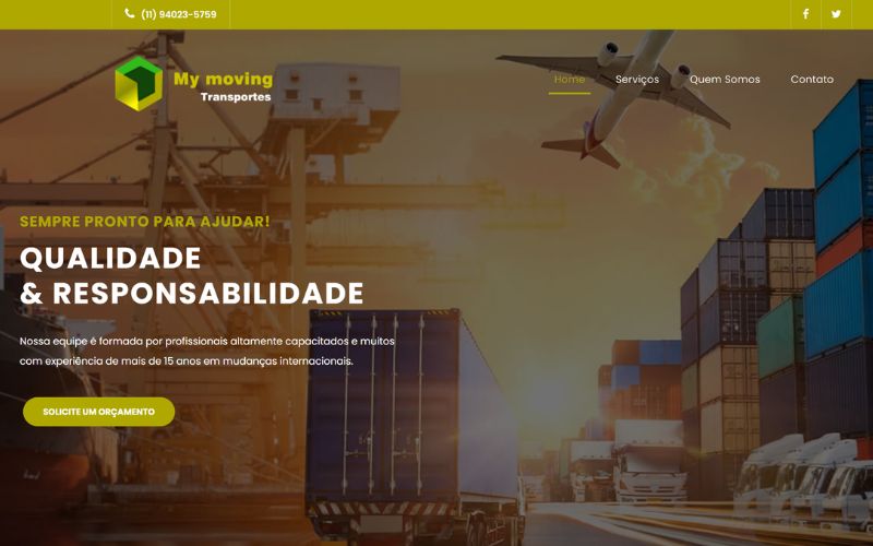 Site institucional para transportadora