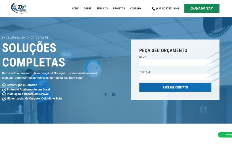 Site institucional para prestador de serviços